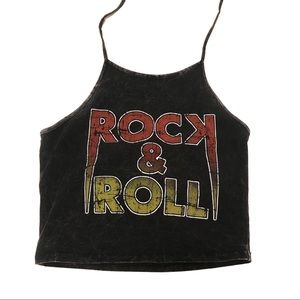 Cropped rock & roll shirt size Large
